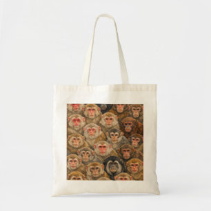 Tote Bag Visages de macaques Singe Motif de portrait fauniq