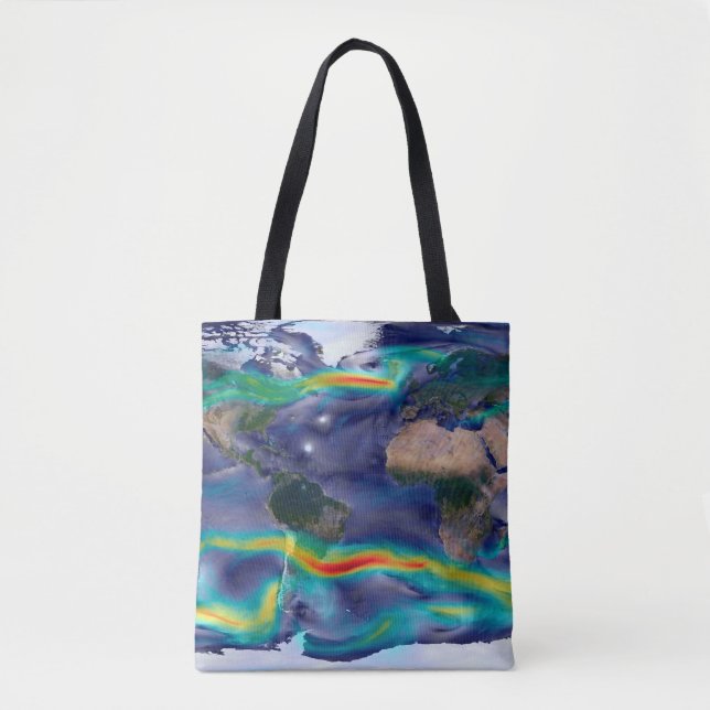 Tote Bag Visualisation Des Vents Mondiaux. (Devant)
