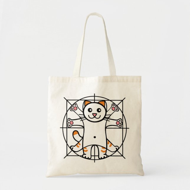Tote Bag Vitruvian Cat (Devant)
