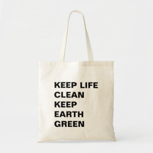 Tote Bag Vivez plus propre, rendez la Terre plus verte Desi