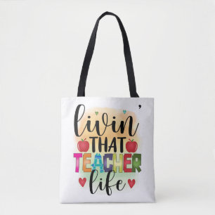 Tote Bag Vivre Cette Vie D'Enseignant - Cadeau Pour Enseign
