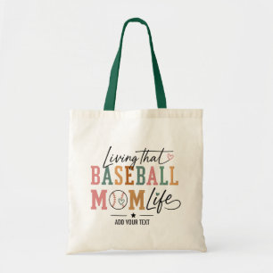 Tote Bag Vivre la vie de maman de baseball rétro sports