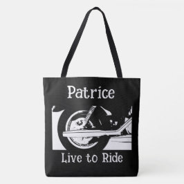 Tote Bag Vivre Pour Ride Motorcycle Roue