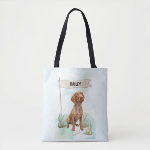 Tote Bag Vizsla aquarelle chien personnalisé