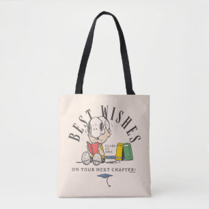 Tote Bag Vœux de fin d'études Peanuts Snoopy lisant