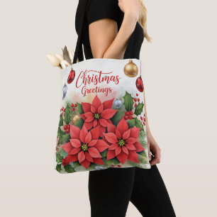 Tote Bag Vœux de Noël, conception festive de vacances,