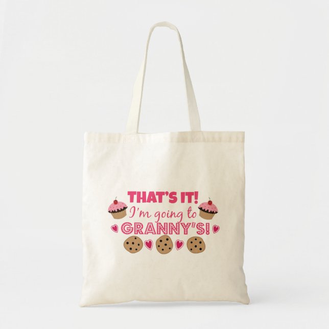 Tote Bag Voilà. je vais à mamie ! (Devant)