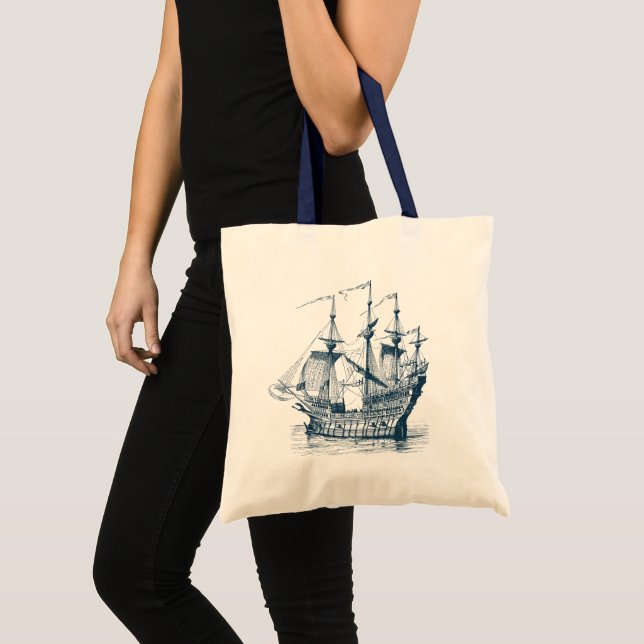 Tote Bag Voile Vintage nautique (Devant (produit))