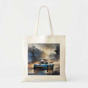 Tote Bag Voiture Blue Race avec le Soleil Rising