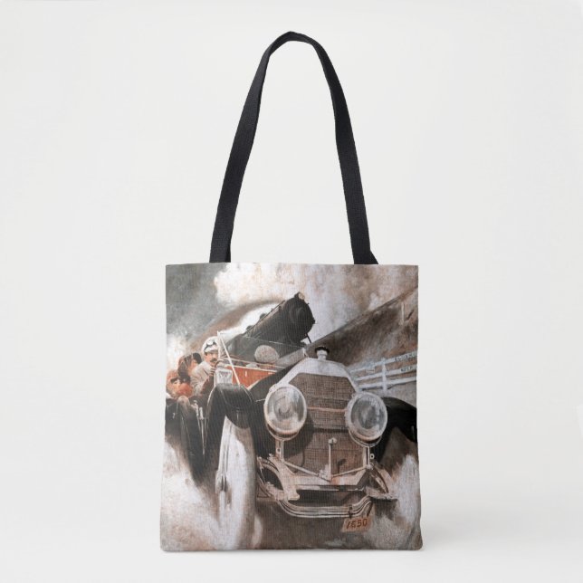 Tote Bag Voiture contre train par William Harnden Foster (Devant)