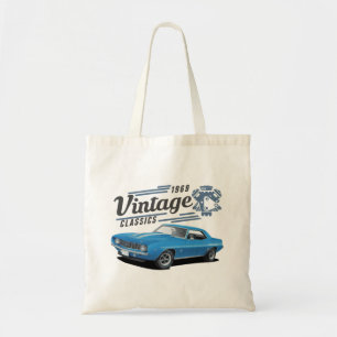 Tote Bag Voiture vintage Blue Muscle