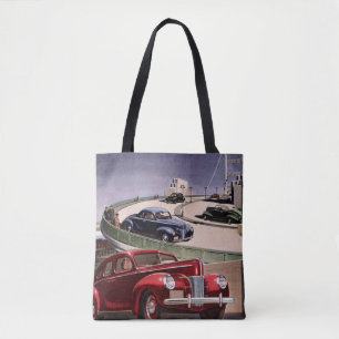 Tote Bag Voitures Anciennes, Séjour sur Route avec des Voit