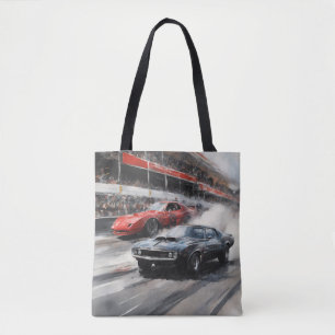 Tote Bag Voitures Red & Black Muscle