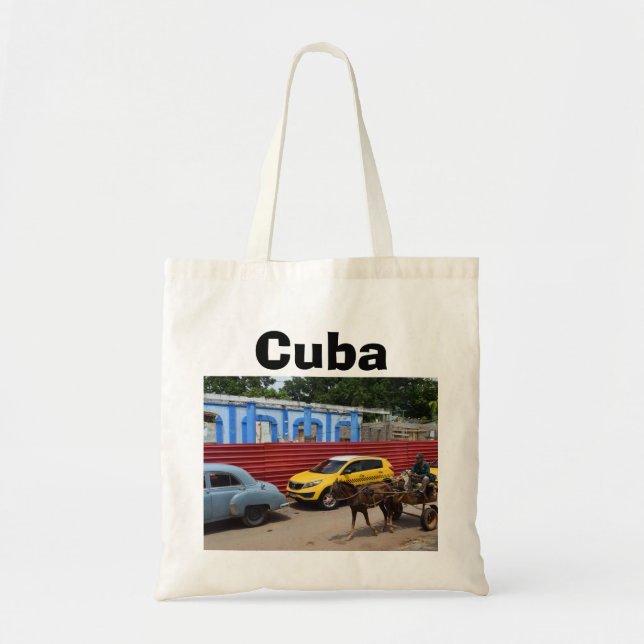Tote Bag Voitures vintages cheval et boguet du Cuba (Devant)