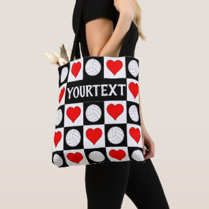 Tote Bag Volley-ball & Coeurs Custom Volleyball Team Sports