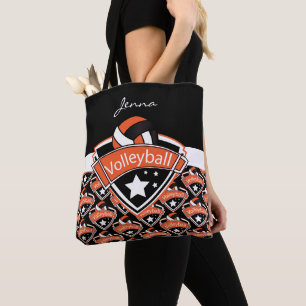 Tote Bag Volley-ball Orange Sport   Texte do-it-yourself
