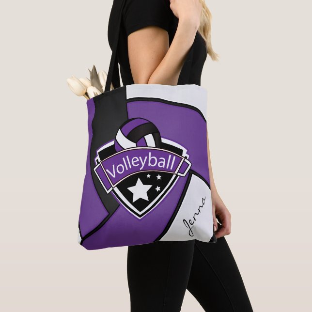 Tote Bag Volley-ball sport | Texte do-it-yourself - Violet (De près)
