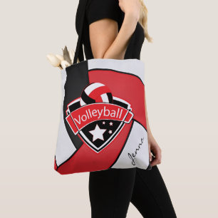 Tote Bag  Volley-ball sportif  Texte DO-IT-YOURSELF - Rouge