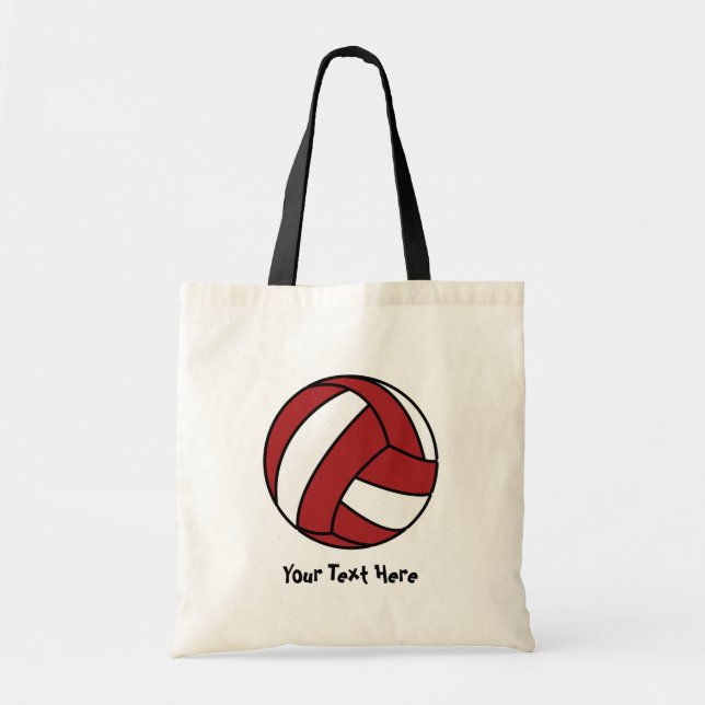 Tote Bag Volleyball rouge (personnalisable) (Devant)