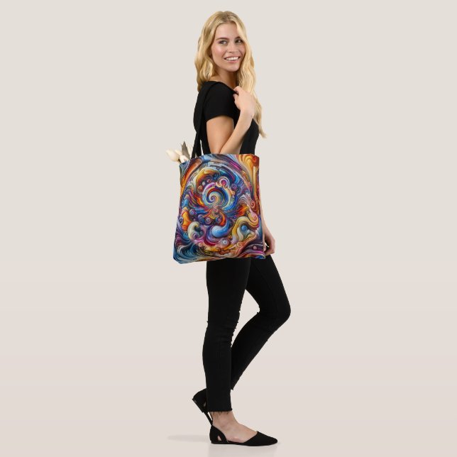 Tote Bag Vortex couleur dynamique (Sur le modèle)