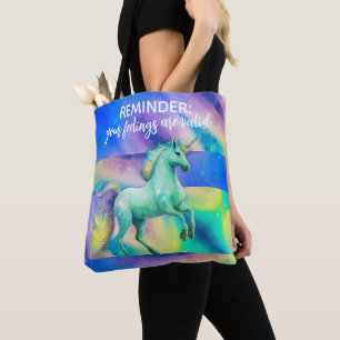 Tote Bag Vos sentiments sont valides Licorne Tie Dye Sirène