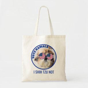 Tote Bag Vote Kamala USA flag Shih Tzu Pas mignon chien