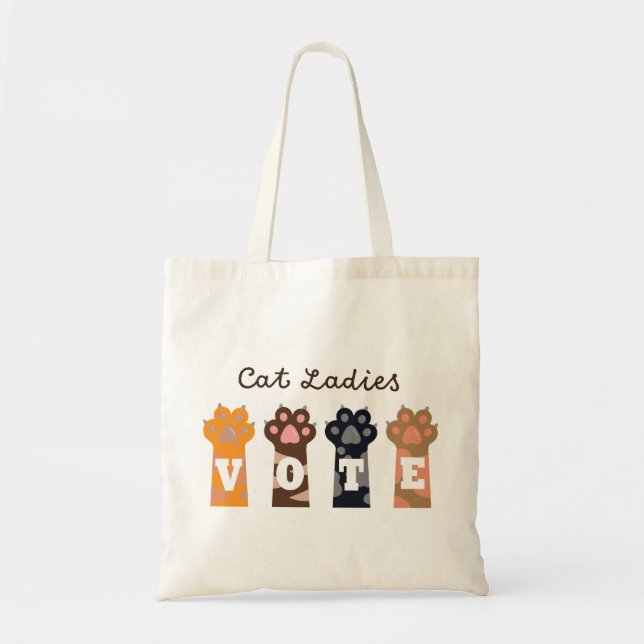 Tote Bag Votez pour les dames du chat Fourre-tout (Devant)