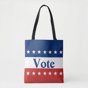 Tote Bag Votez Rouge Blanc et Bleu avec étoiles