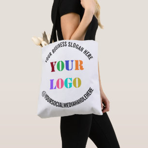 Tote Bag Votre logo commercial Nom des médias sociaux prom