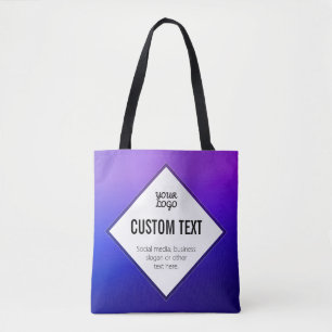 Tote Bag Votre logo et texte personnalisable Ombre violet