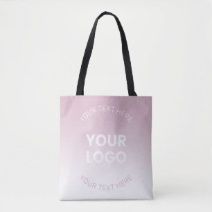 Tote Bag Votre logo Moderne Dusty Rose & Blanc Ombre