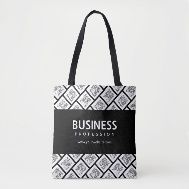 Tote Bag Votre logo Motif et nom commercial modifiable (Devant)