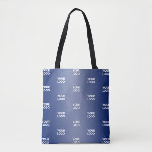 Tote Bag Votre logo Simple Répétition Logo Marine Blue Grad