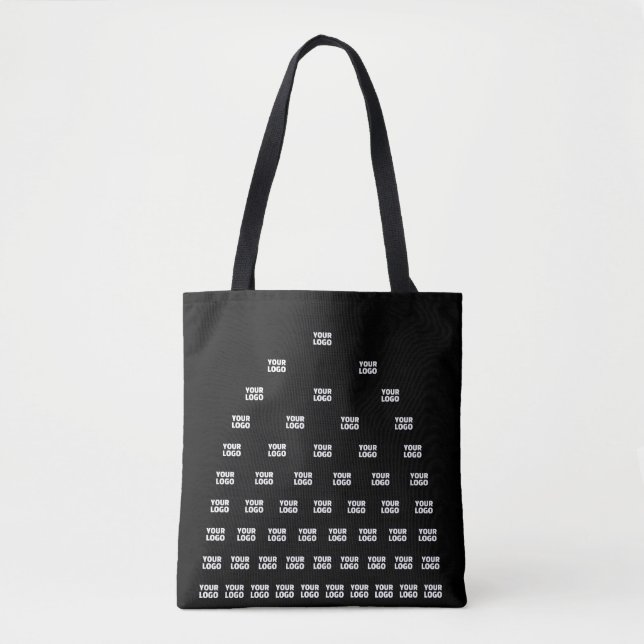 Tote Bag Votre Motif d'arche unique Logo | Noir (modifiable (Devant)