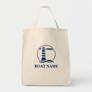Tote Bag Votre nom de bateau Lighthouse Éco-Friendly Épicer