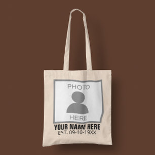 Tote Bag Votre photo ici Nom et âge