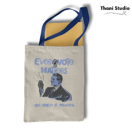 Tote Bag Votre vote compte Élection Bleu politique imprimé