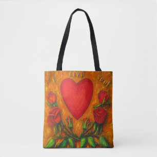 Tote Bag Vous aimez coeur rouge & rose