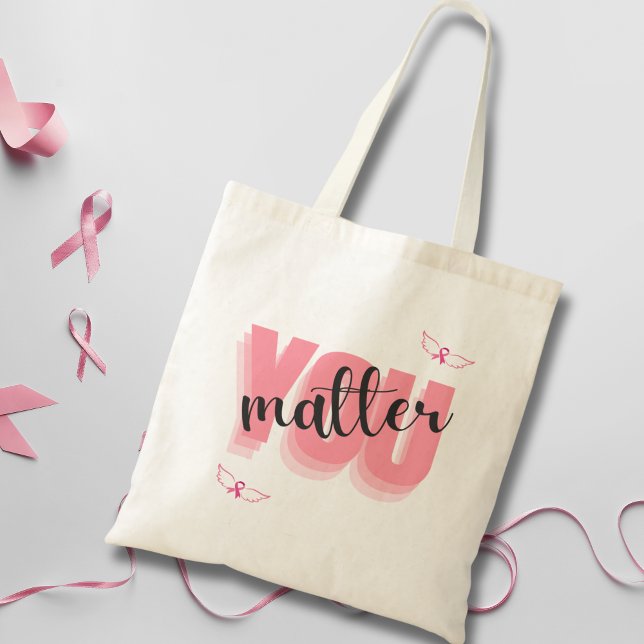 Tote Bag Vous Matter-Cancer du Sein Lutte & Survivant Rose (Créateur téléchargé)