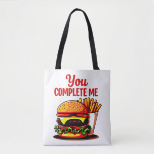 Tote Bag Vous Me Complétez Pizza Graphic