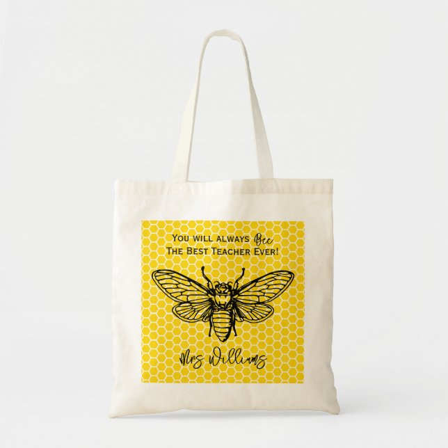 Tote Bag Vous serez toujours Bee le meilleur professeur jam (Devant)