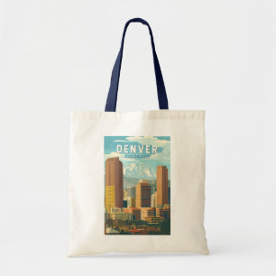 Tote Bag Voyage Art Vintage Denver Colorado