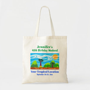 Tote Bag Voyage de fête d'anniversaire Vacances tropicales