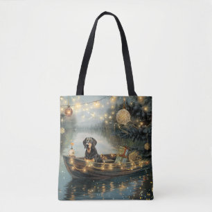 Tote Bag Voyage de fête de Noël du Bluetick Coonhound