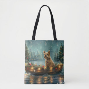 Tote Bag Voyage de fête de Noël du Cairn Terrier