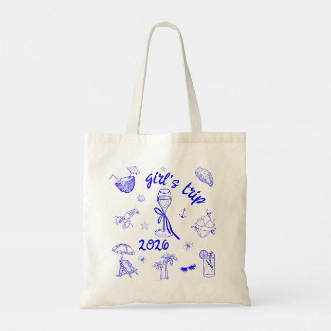 Tote Bag Voyage de filles 2026 Croisière de vacances sur la (Dos)