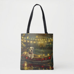 Tote Bag Voyage de Noël American Staffordshire