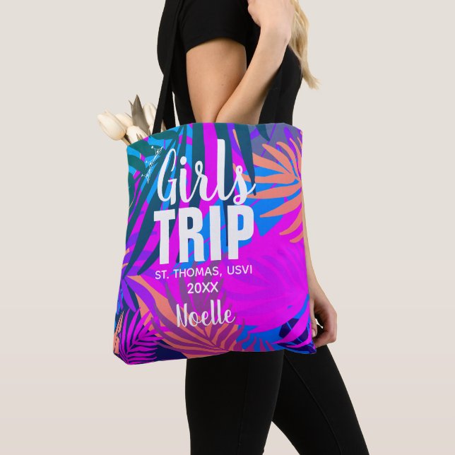 Tote Bag Voyage des filles tropicales avec la Couronne, l'a (De près)