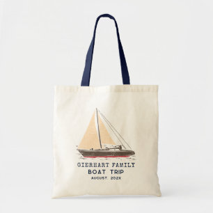 Tote Bag Voyage en bateau de famille nautique voile personn