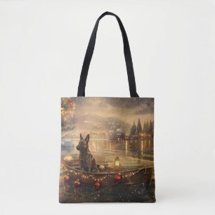 Tote Bag Voyage festif de Noël du Malinois belge